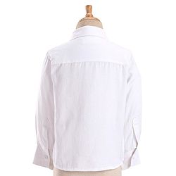 Babyhug  Full Sleeves Stretch Party Suit  with Bow - White & Royal Blue