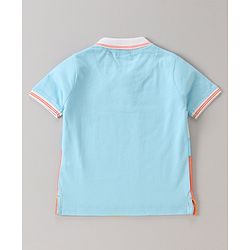 Babyhug Cotton Knit   Half Sleeves Polo T-Shirt  with Text Graphics - Multicolour