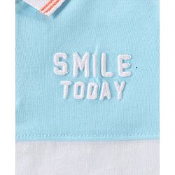 Babyhug Cotton Knit   Half Sleeves Polo T-Shirt  with Text Graphics - Multicolour