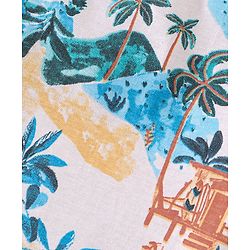 Babyhug 100% Cotton Knit Half Sleeves T-Shirt Palm Tree Print -White