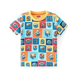 Babyhug 100% Cotton Knit Half Sleeves T-Shirt Scenery Print - Multicolour