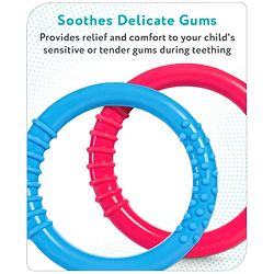 Babyhug Ring Silicone Teether- Blue & Pink