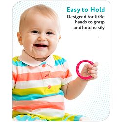 Babyhug Ring Silicone Teether- Blue & Pink