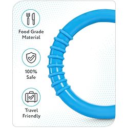 Babyhug Ring Silicone Teether -Green & Blue