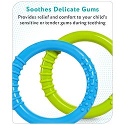 Babyhug Ring Silicone Teether -Green & Blue