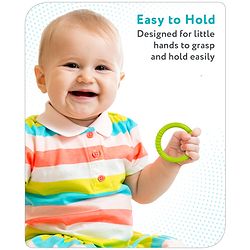 Babyhug Ring Silicone Teether -Green & Blue