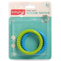 Babyhug Ring Silicone Teether -Green & Blue