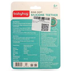 Babyhug Ring Silicone Teether -Green & Blue