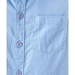 Babyhug Cotton Woven Half Sleeves Solid Shirt with T-Shirt - Blue