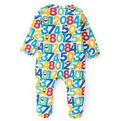 Babyhug Cotton Interlock Knit Full Sleeves Sleep Suit Neumeric Print - Multicolour