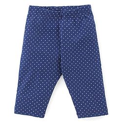 Babyhug Cotton Knit Single Jersey Three Fourth Leggings With Polka Dot & Floral Print Pack of 3 - Navy Blue Red & Pink