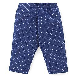 Babyhug Cotton Knit Single Jersey Three Fourth Leggings With Polka Dot & Floral Print Pack of 3 - Navy Blue Red & Pink