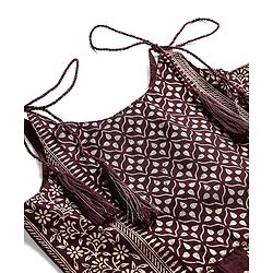 Babyhug Woven Singlet Sleeves Foil Floral Printed Ethnic Dress - Maroon