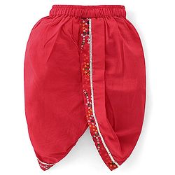 Babyhug Woven Full Sleeves Jamna Set with Forehead Cap & Booties - Red
