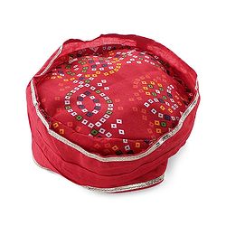 Babyhug Woven Full Sleeves Jamna Set with Forehead Cap & Booties - Red