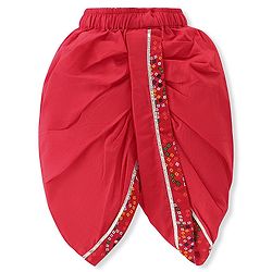 Babyhug Woven Full Sleeves Jamna Set with Forehead Cap & Booties - Red