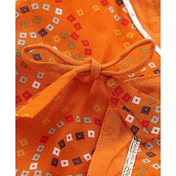 Babyhug Woven Full Sleeves Jamna Set with Forehead Cap & Booties - Mustard Yellow