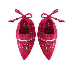 Babyhug Woven Full Sleeves Jamna Set with Forehead Cap & Booties - Fuchsia