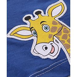 Babyhug 100% Cotton Knit Half Sleeves T-Shirt Animal Patch - Multicolor