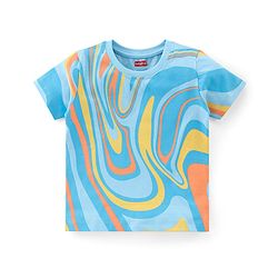 Babyhug Cotton Knit Half Sleeves T-Shirt Striped & Beach Theme Graphics Pack of 3 - Multicolour