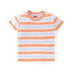 Babyhug Cotton Knit Half Sleeves T-Shirt Striped & Beach Theme Graphics Pack of 3 - Multicolour