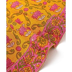 Babyhug 100% Cotton Woven  Sleeveless Ethnic Dress Floral Print- Yellow
