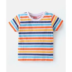 Babyhug Cotton Half Sleeves Striped T-Shirt With Lion Graphics Pack of 3 - Multicolor