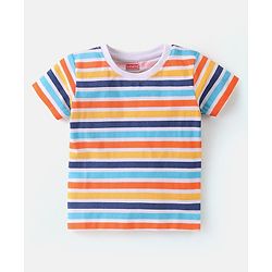 Babyhug Cotton Half Sleeves Striped T-Shirt With Lion Graphics Pack of 3 - Multicolor