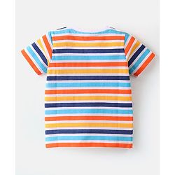Babyhug Cotton Half Sleeves Striped T-Shirt With Lion Graphics Pack of 3 - Multicolor