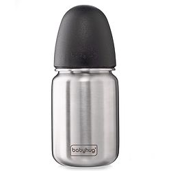 Babyhug Sterilizable Steel Feeding Bottle - 240 ml| BPA Free| Leak Resistant| BPA Free| 304 Grade| Anti-Colic| Newborns & Toddlers| Corrosion Resistant| Use as Water Bottle| Wide Neck
