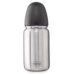 Babyhug Sterilizable Steel Feeding Bottle - 240 ml| BPA Free| Leak Resistant| BPA Free| 304 Grade| Anti-Colic| Newborns & Toddlers| Corrosion Resistant| Use as Water Bottle| Wide Neck