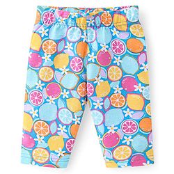 Babyhug Single Jersey Knit Three Fourth Length Legging Polka Dot & Orange Print Pack of 3 - Yellow Pink & Blue