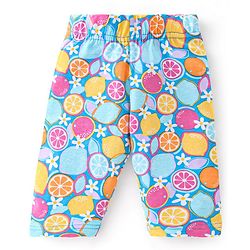 Babyhug Single Jersey Knit Three Fourth Length Legging Polka Dot & Orange Print Pack of 3 - Yellow Pink & Blue