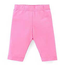 Babyhug Cotton Knit Three Fourth Leggings Dots & Floral Print Pack Of 3 - Pink & Purple