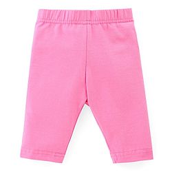 Babyhug Cotton Knit Three Fourth Leggings Dots & Floral Print Pack Of 3 - Pink & Purple
