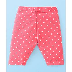 Babyhug Single Jersey Knit  Three Fourth Leggings Stripe Floral & Dot Print Pack of 3- Pink White & Yellow