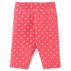 Babyhug Cotton Knit Three Fourth Length Floral Print Leggings Pack of 3 - Red Blue & Purple