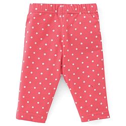 Babyhug Cotton Knit Three Fourth Length Floral Print Leggings Pack of 3 - Red Blue & Purple