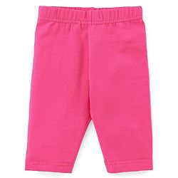 Babyhug Cotton Knit Three Fourth Length Stars & Polka Dots Printed Leggings Pack of 3 - Pink Yellow & Blue