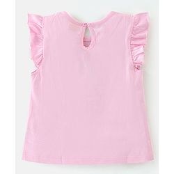 Babyhug 100% Cotton Knit Frill Sleeves T-Shirt with Pineapple Print Pack of 3 - Yellow & Pink