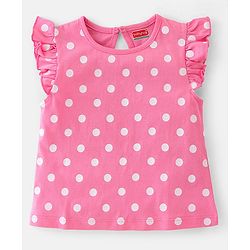 Babyhug 100% Cotton Knit Frill Sleeves T-Shirt with Pineapple Print Pack of 3 - Yellow & Pink