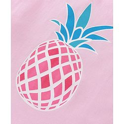 Babyhug 100% Cotton Knit Frill Sleeves T-Shirt with Pineapple Print Pack of 3 - Yellow & Pink