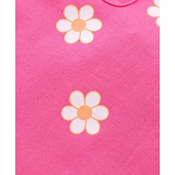 Babyhug 100% Cotton Knit Half Sleeves T-Shirts with Floral Graphics & Frill Detailing Pack Of 3 - Multicolor