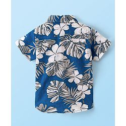 Babyhug 100% Cotton Woven Half Sleeves Shirt Tropical Theme - Blue
