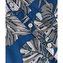 Babyhug 100% Cotton Woven Half Sleeves Shirt Tropical Theme - Blue