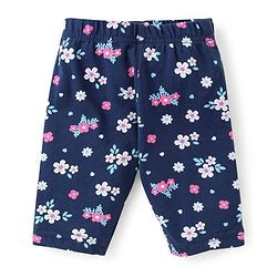 Babyhug Knit Three Fourth Leggings Floral Hearts & Solid Print Pack of 3 -Multicolour