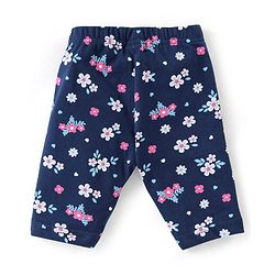Babyhug Knit Three Fourth Leggings Floral Hearts & Solid Print Pack of 3 -Multicolour