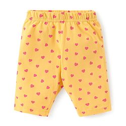 Babyhug Knit Three Fourth Leggings Floral Hearts & Solid Print Pack of 3 -Multicolour