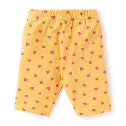 Babyhug Knit Three Fourth Leggings Floral Hearts & Solid Print Pack of 3 -Multicolour