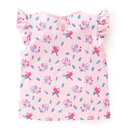 Babyhug Cotton Knit Frill Sleeves Polka Dots & Birds Printed T-Shirts Pack of 3 - Multicolour